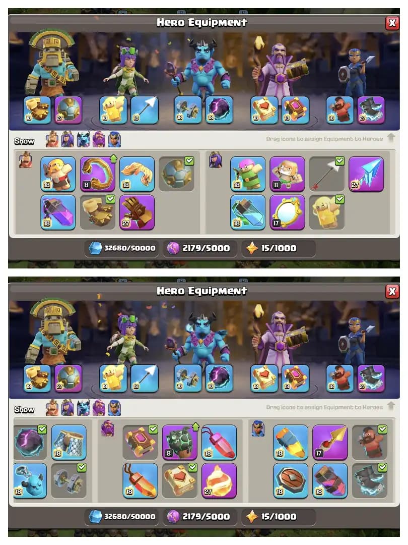 5350 WAR STAR 🔥 HEROS 100-100-82-75-50 ⚡ 5 EPIC MAX ✔️ ALL EPIC HIGH LEVEL 🔥 TH 17 MAX ACCOUNT ⚡ HIGH WALL+DEF ✔️ LAB AWASOME ⚡ HUGE COLLECTION 🔥 BEST OFFER