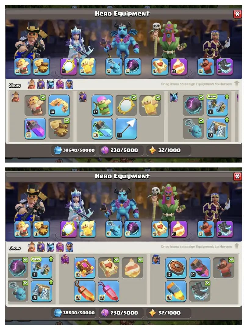 HIGH XP-283 🔥 TH 17 MAX 🔥 HEROS 100-100-77-75-50 ✔️ HIGH DEF+LAB 🔥 WALL ALSO HIGH 👌 EVERY SIDE HIGH ✔️ SUPER ACCOUNT ✔️ BEST OFFER