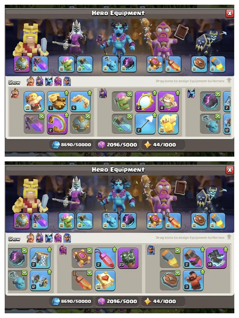 HEROS 95-96-81-71-45 🔥 TH 17 ALMOST MAX ACCOUNT 👌 XP-240 ✔️ HIGH EPIC EQUIPMENT 🔥 BUILDER BASE 100 MAX 🔥 PURPLE WALL ✔️ HIGH DEFENCE 🔥 EVERY SIDE PERFECT 👌 BEST DEAL