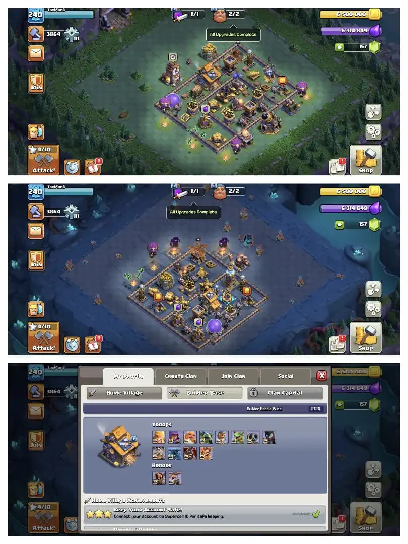 HEROS 95-96-81-71-45 🔥 TH 17 ALMOST MAX ACCOUNT 👌 XP-240 ✔️ HIGH EPIC EQUIPMENT 🔥 BUILDER BASE 100 MAX 🔥 PURPLE WALL ✔️ HIGH DEFENCE 🔥 EVERY SIDE PERFECT 👌 BEST DEAL