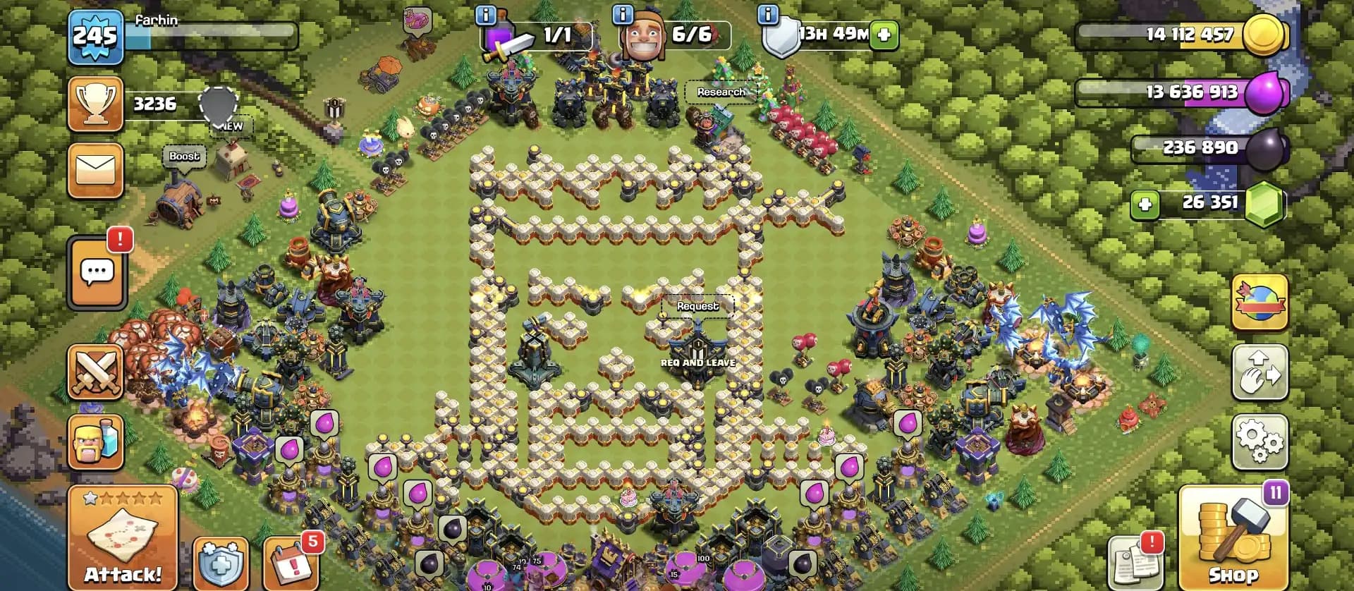 26.3K GEMS 👈 TH 17 MAX ACCOUNT ⚡ 4 HEROS MAX 🚀 HEROS 100-100-74-75-50  🔥 B.B FULL MAX ✔️ HUGE COLLECTION 👈 EVERY SIDE PERFECT 👌 BEST OFFER