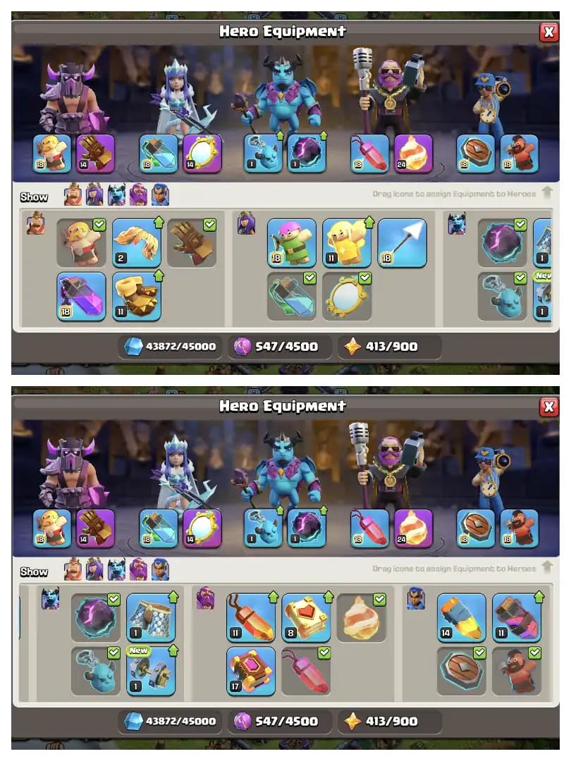 AMAZING OFFER ✔️ TH 17 GOOD QUALITY ACCOUNT 🚀 HEROS 60-70-41-38-20 🔥 6 BUILDER 👌 EPIC EQUIPMENT ✔️ HEROS SKIN 🔥 EVERY SIDE PERFECT 👌 BEST OFFER