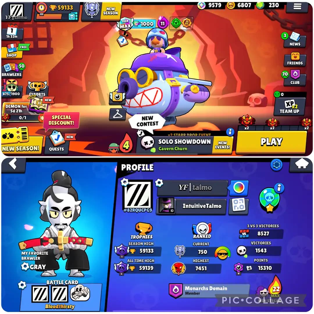 Great Value-Brawler[92x]-Trophy[59k]-Max Brawler 29x[29xHypercharge]-Max Tier Brawler[35x]-Exclusive Skin[187x]