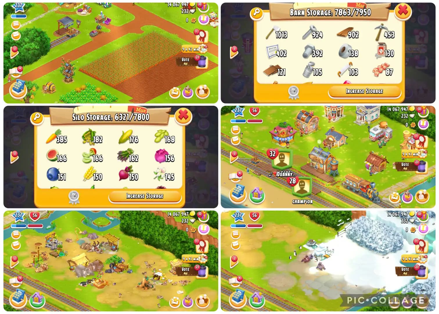 Your Favourite Farm-Town Animal Full-Level[237]-Barn Storage[7950]-Silo Storage[7800]-Land Permit Open-Coin[14m].