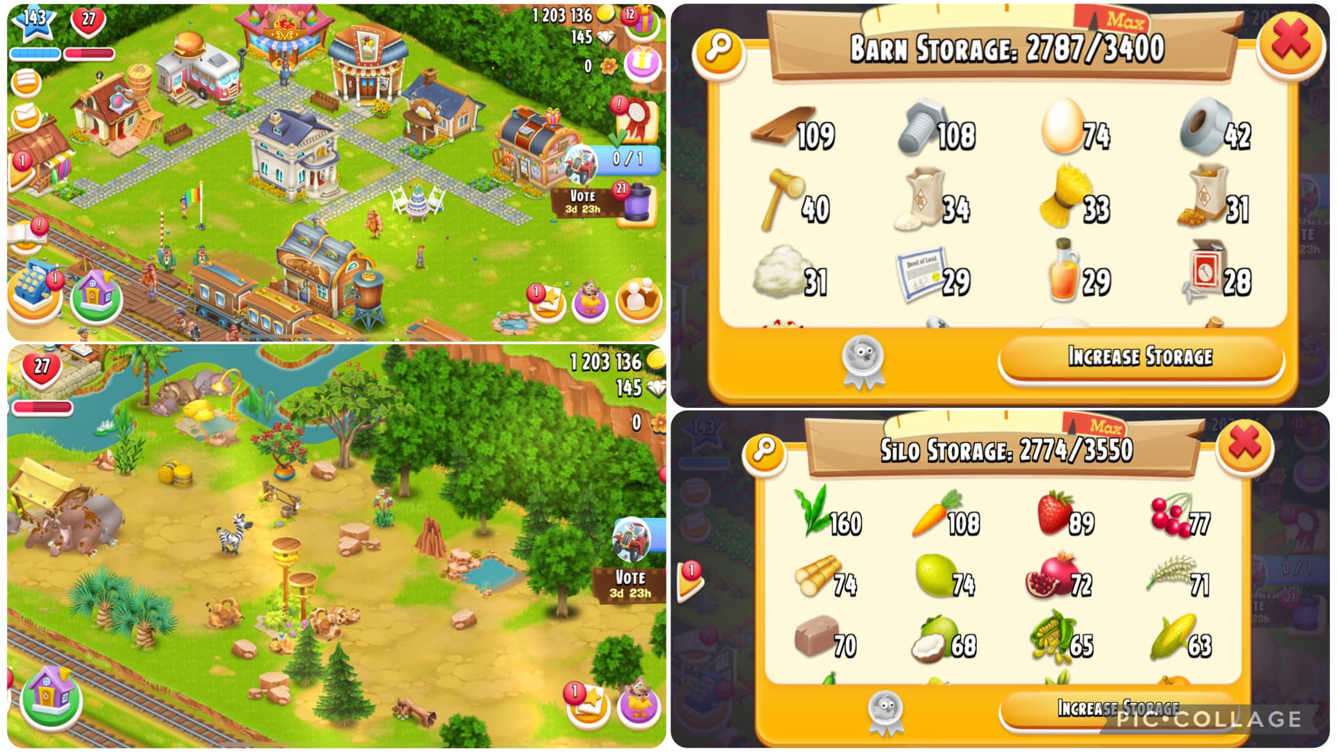 Premium Farm-Level[143]-Barn Storage[3400]-Silo Storage[3550]-Land Permit Open-Town Animal[13x]-Check Photos.