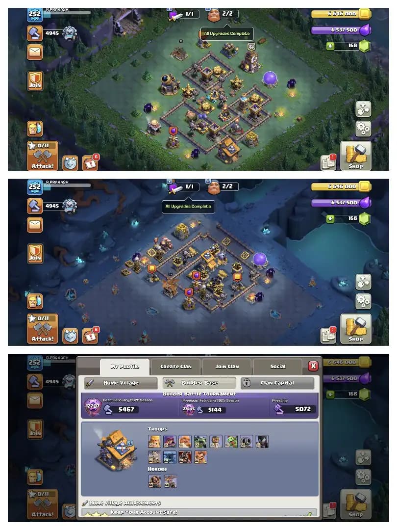 HEROS 100-100-81-75-50 🚀 TH 17 MAX ACCOUNT 😱 4 HEROS MAX ✔️ HIGH EPIC EQUIPMENT ⚡ B.B FULL MAX  ✔️ EVERY SIDE WOW 🔥 SUPER OFFER