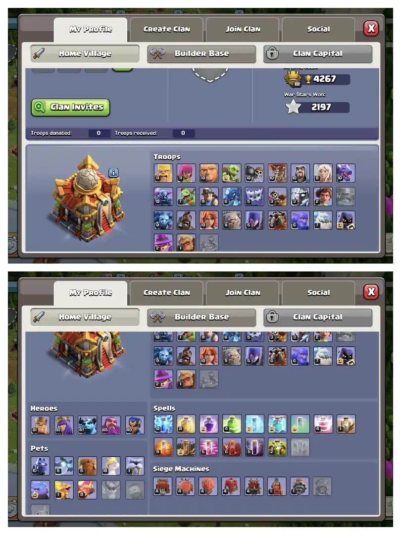 GREAT DEAL ✔️ TH 16 SUPER QUALITY ACCOUNT 🚀 GOLDEN WALL ✔️ HIGH DEFENCE 🚀 HERO 81-82-47-65-40 🔥 GOOD EPIC EQUIPMENT ✔️ GOOD COLLECTION ❗ NICE OFFER