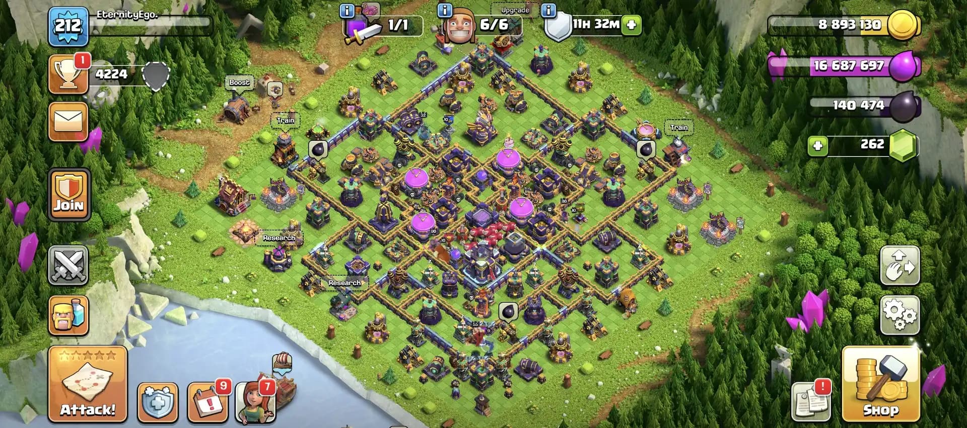 Purple+Golden Wall 😱 Super Level Epic Equipment ✔️ Th 15 Perfect Account 🔥 Heros 80-80-61-55-32 🚀 Heros Skin 🚀 High Def+Lab ✔️ Perfect Deal