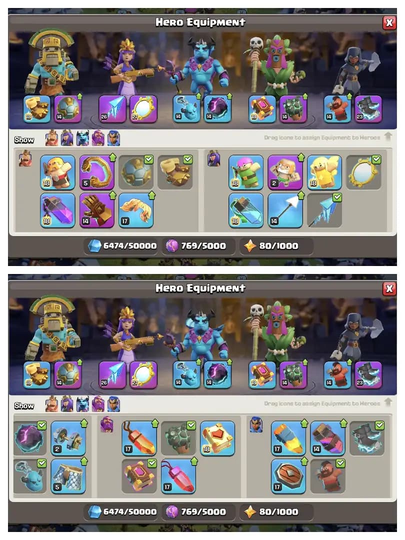 XP-271 🚀 TH 17 MAX ACCOUNT 😱 4 HEROS MAX ✔️ HIGH EPIC EQUIPMENT 🔥 HEROS 100-100-81-75-50  ⚡ B.B FULL MAX ✔️ HEROS SKIN ✔️ EVERY SIDE WOW 🔥 SUPER OFFER