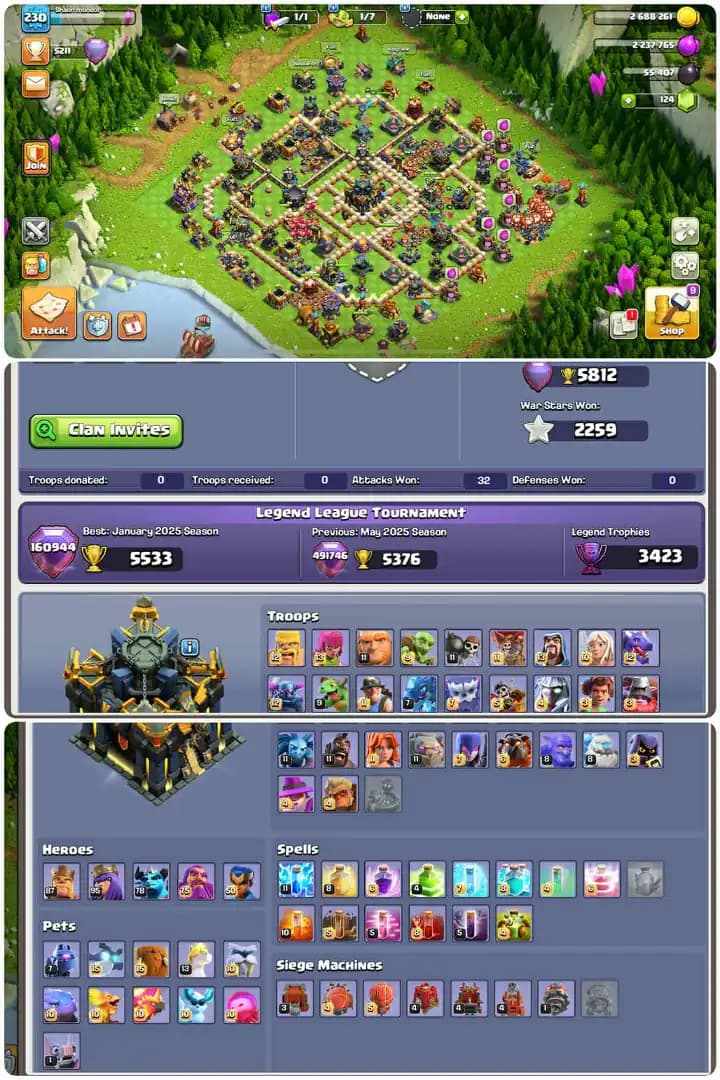 Great Value Th17-6xEpic Equipment Max Almost[Gg27-Sb27-Fb26-Eb26-Rs27]-Defence Full Max-Hero[87-95-78-75-50]-Xp[230].