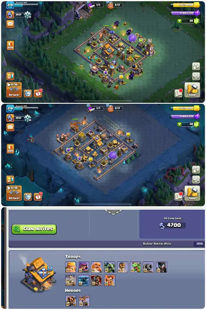 Great Value-Th17-High Hero[77-83-51-40-30]-Red Defence-Dark Blue-Blue-White Walls Mix-Max Builder Base-3xEpic Equipment