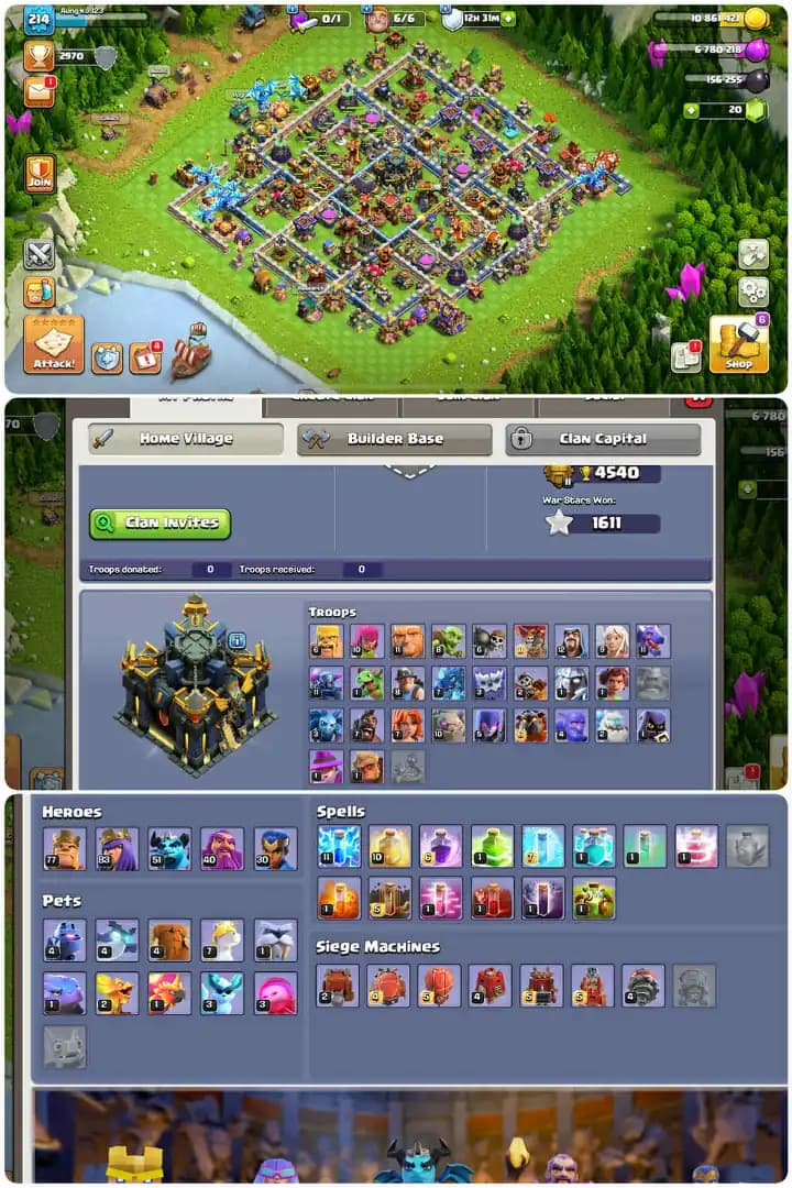 Great Value-Th17-High Hero[77-83-51-40-30]-Red Defence-Dark Blue-Blue-White Walls Mix-Max Builder Base-3xEpic Equipment