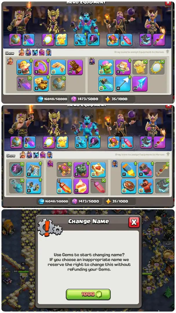  Th17 Max-Hero[100-100-85-75-50]-10xEpic Equipment[Gg26-Fa23-sb20-Eb26-Rs23]-Hero Skin[37x]-3xPaid Scenery