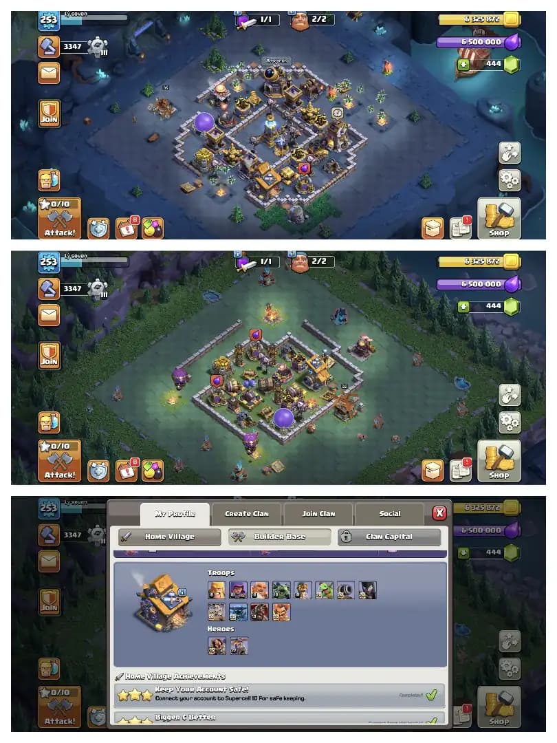 5 HEROS MAX 🚀 HERO 100-100-90-75-50 🔥 TH 17 SUPER ACCOUNT ✔️ GOOD EPIC EQUIPMENT 🔥 3800 WS ⚡ HIGH DEF+WALL 🔥 EVERY SIDE NICE QUALITY 🚀 BEST DEAL
