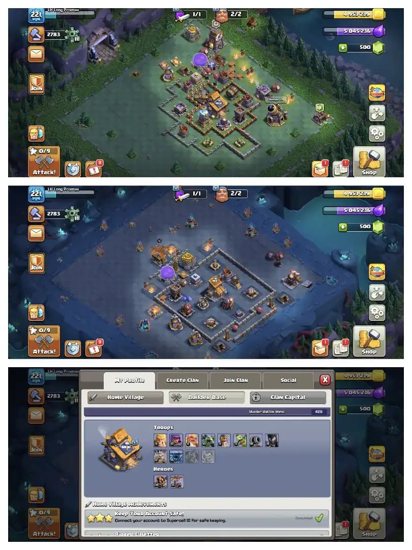 FANTASTIC OFFER 🔥 TH 17 ALMOST MAX ACCOUNT ⚡ PURPLE WALL 🚀 HIGH EPIC EQUIPMENT 🔥 HEROS 91-91-66-66-41 ✔️ HIGH DEF+LAB 🛎️ EVERY SIDE NICE ⚡ BEST OFFER