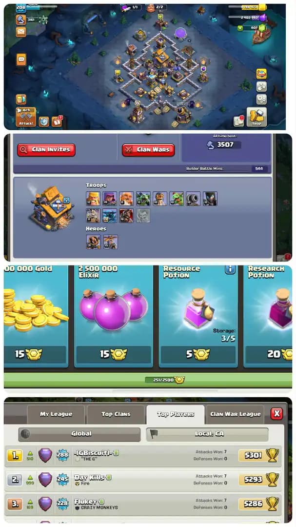 Ca!Canada Local Th16-Hero[91-95-55-70-43]-Purple Walls-Core Defence Max-5xEpic Equipment-Hero,s Skin[21x]-Xp[208].