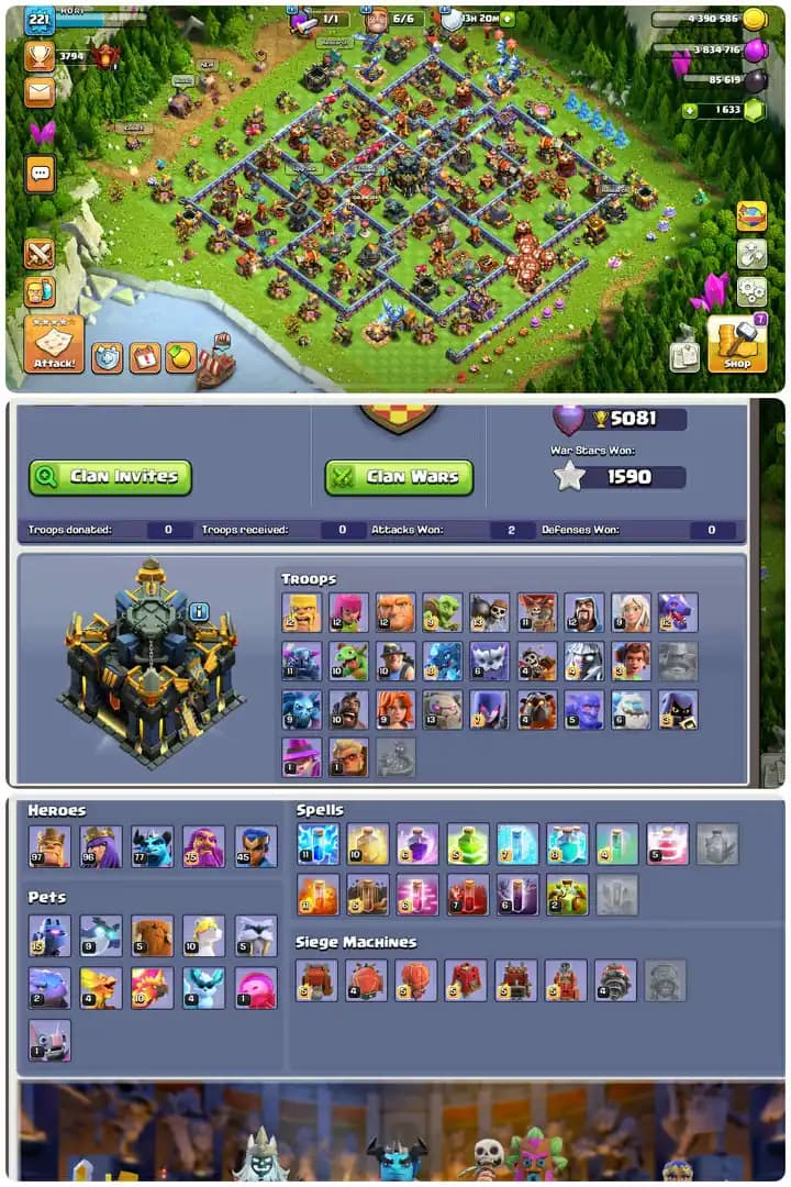 Exclusive Th17-All 11xEpic Equipment[Gg27-Sb23-Mm20-Fb20-Rs27-Eb17]-Hero[99-96-77-75-45]-Purple Walls-Core Defence Max