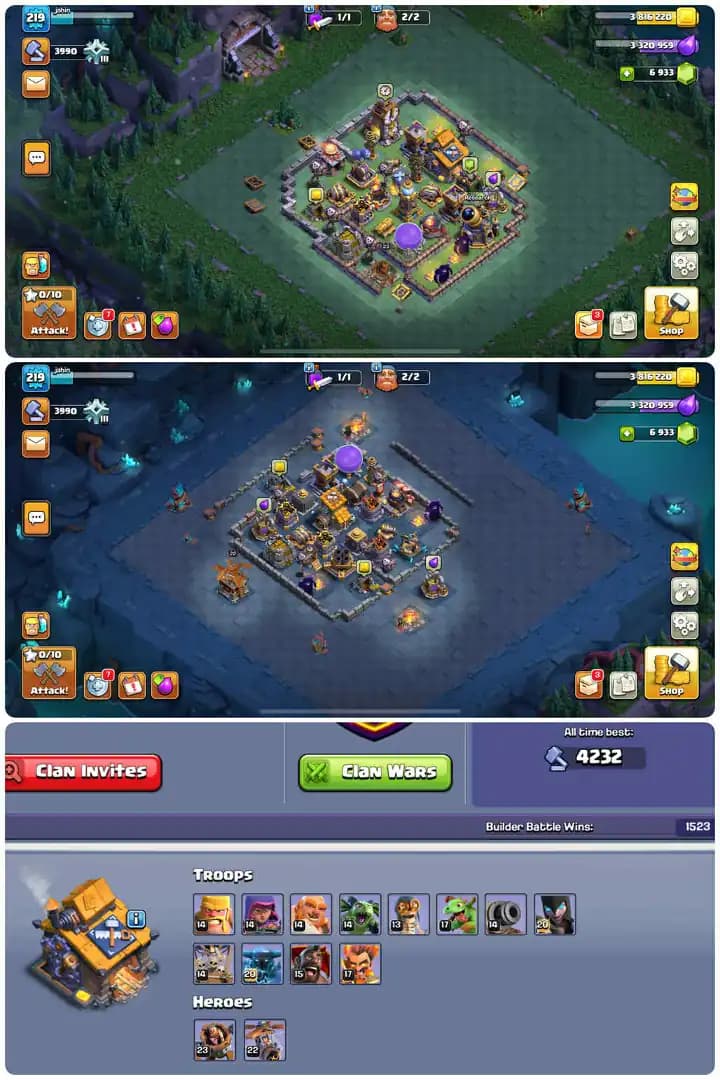incredible Account-Hero[100-87-70-75-50]-Defence Near Max-5xEpic Equipment[Sb27-Mm26-Fb26-Eb20]-Good Builder Base.