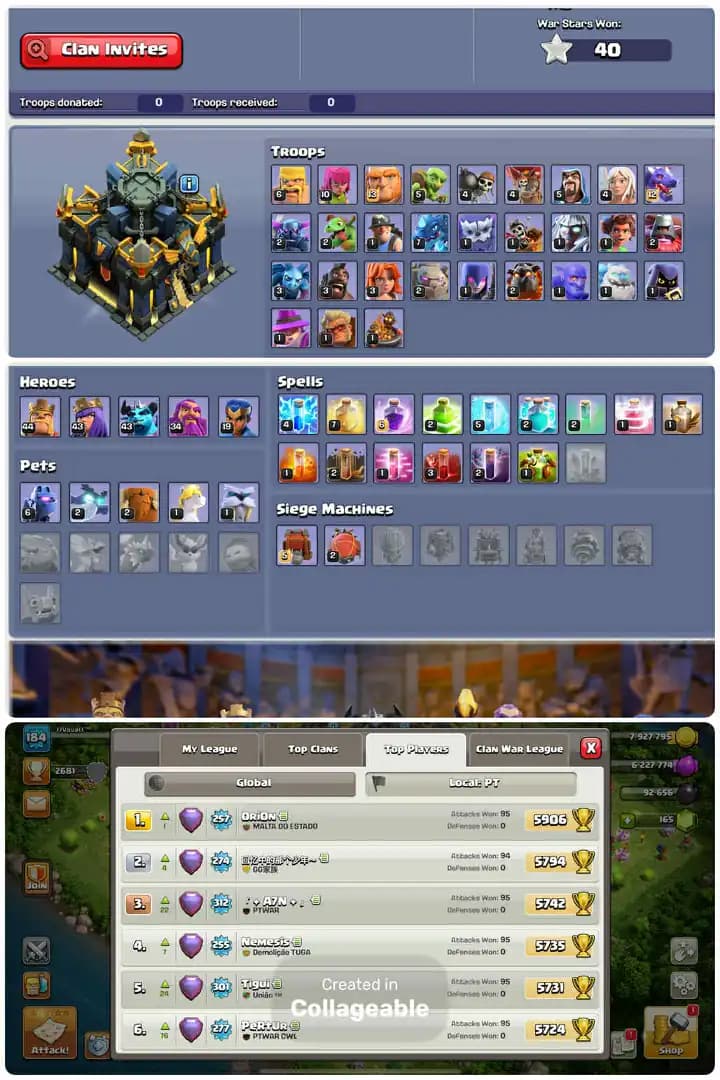 World Rare- Pt/Portugal Local Th17-Huge Obstacles-Hero[44-43-43-34-19]-Core Defence Max-Good Builder Base-GoodEquipment.