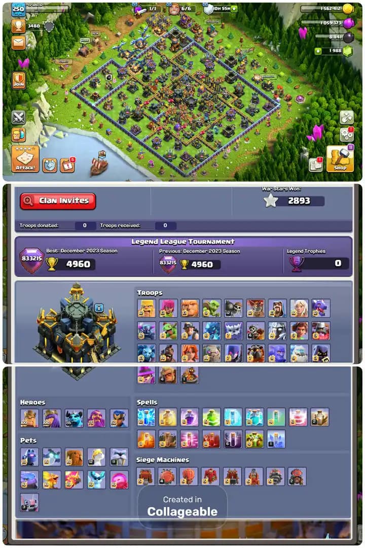 United states/Usa LocalTh17-Full MaxAll Defence-Hero Max-Hero Skin[70x]-Purple Walls-Max Builder Base-6xEpic Equipment
