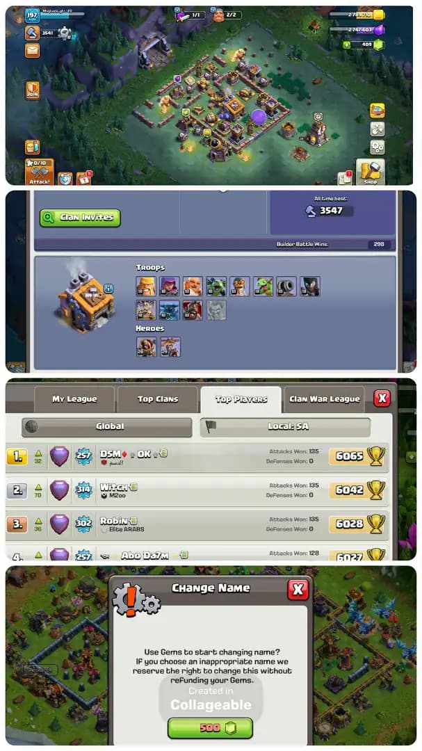 Sa/Saudi Arabia Local Th16-Golden/Dark Blue Walls-Hero[62-61-70-55-45]-All Pets Unlock-4xEpic Equipment[Sb26-Eb20-Mm2