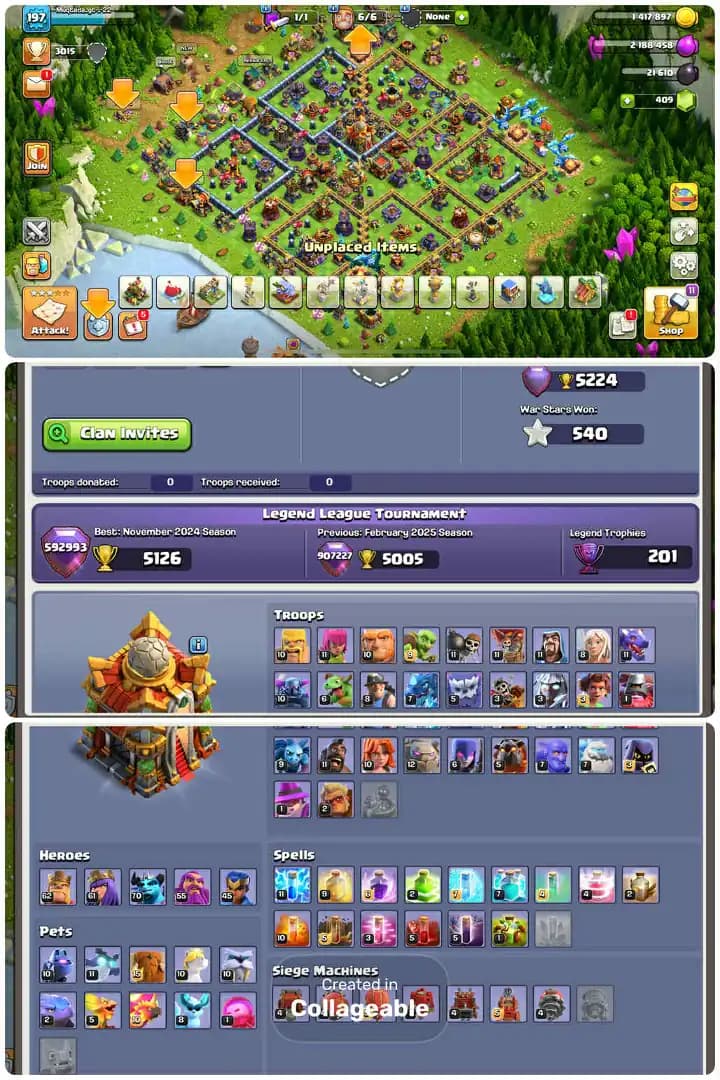 Sa/Saudi Arabia Local Th16-Golden/Dark Blue Walls-Hero[62-61-70-55-45]-All Pets Unlock-4xEpic Equipment[Sb26-Eb20-Mm2
