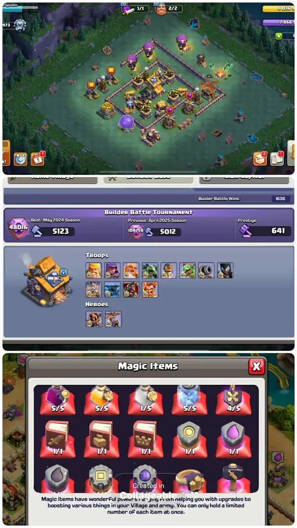 Fr/France Local Th17-Hero[95-95-88-71-45]-7xPets Max-Defence Max-Walls Half Max-5xBest Epic Equipment-Heros Skin[27x