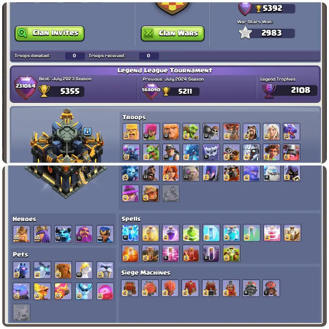 Dream Account-Hero’s Skin[130x]-Scenery[32x]-Th17-Hero[100-100-78-71-46]-5xEpic Equipment Max-1xLeague Skin-Medal[715]-Rarest.