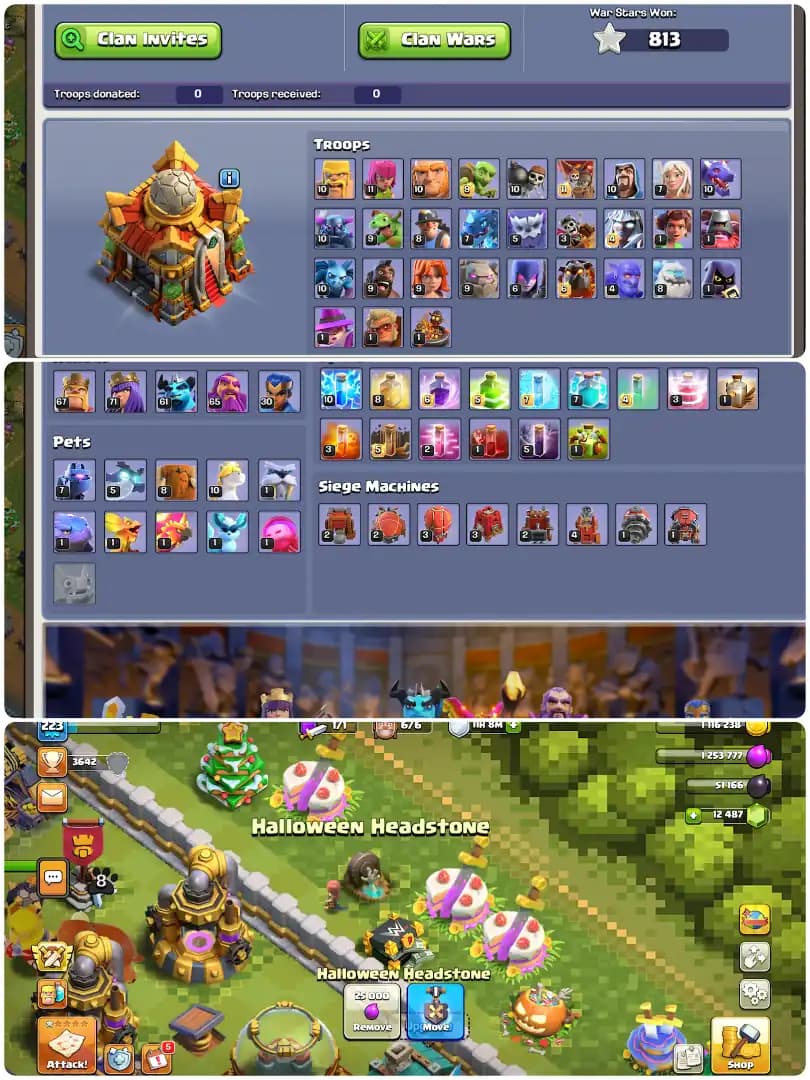 Fa/France Local Th16-[Old 2012-16,19-24Xmas Tree]-Rare Old Obstacles-Hero[67-71-61-65-30]-Gems[12487]-9xEpic Equipment- fastest delivery