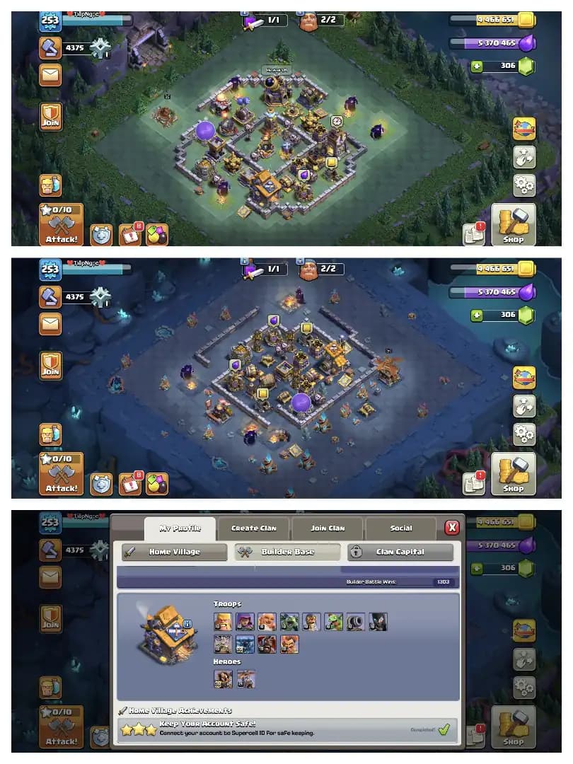 Wall Max ✔️ Th 16 Almost Max Account 🛎️ Heros 91-92-64-65-41 🔥 High Def+Troops 🚀 Xp-253 🔥 Almost Max Account ✔️ Every Side Wow 🚀 Best Offer