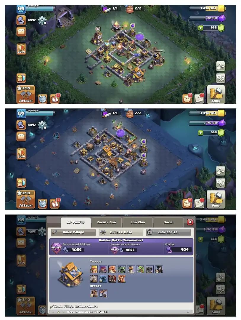 Special Offer 🚀 Th 17 Decent Account ✔️ 6 builder 🫶 Equipment Available 🛎️ Heros 55-62-43-39-21 ✔️ Good Collection 🚀 Every Side Nice 🔥 Best offer
