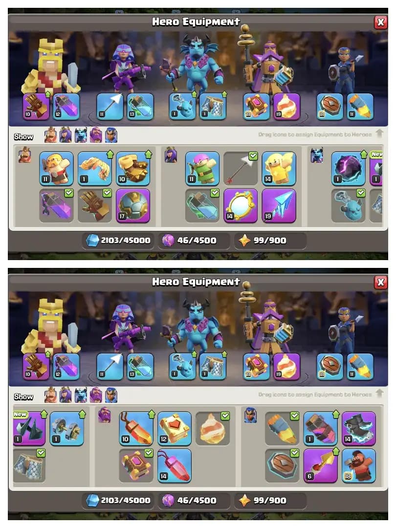 MAX WALL ✔️ TH 15 ALMOST MAX 🔥 PURPLE WALL 🚀 HEROS 85-88-54-62-35 🛎️ HIGH EPIC EQUIPMENT ✔️ HEROS SKIN 🚀 EVERY SIDE NICE 🛎️ PERFECT OFFER