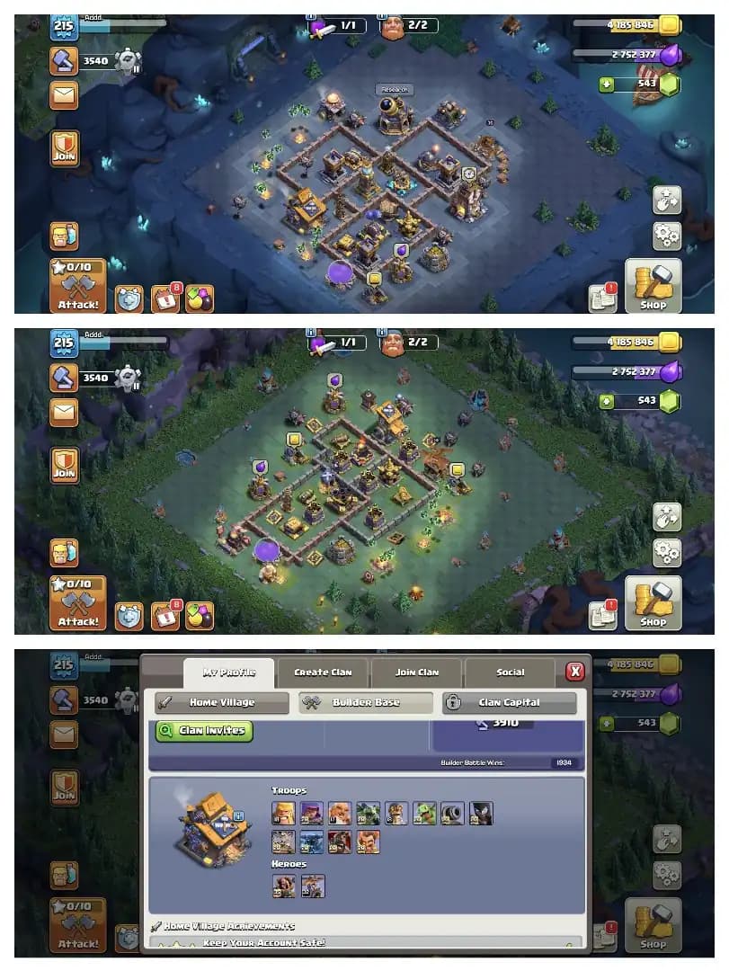 MAX WALL ✔️ TH 15 ALMOST MAX 🔥 PURPLE WALL 🚀 HEROS 85-88-54-62-35 🛎️ HIGH EPIC EQUIPMENT ✔️ HEROS SKIN 🚀 EVERY SIDE NICE 🛎️ PERFECT OFFER