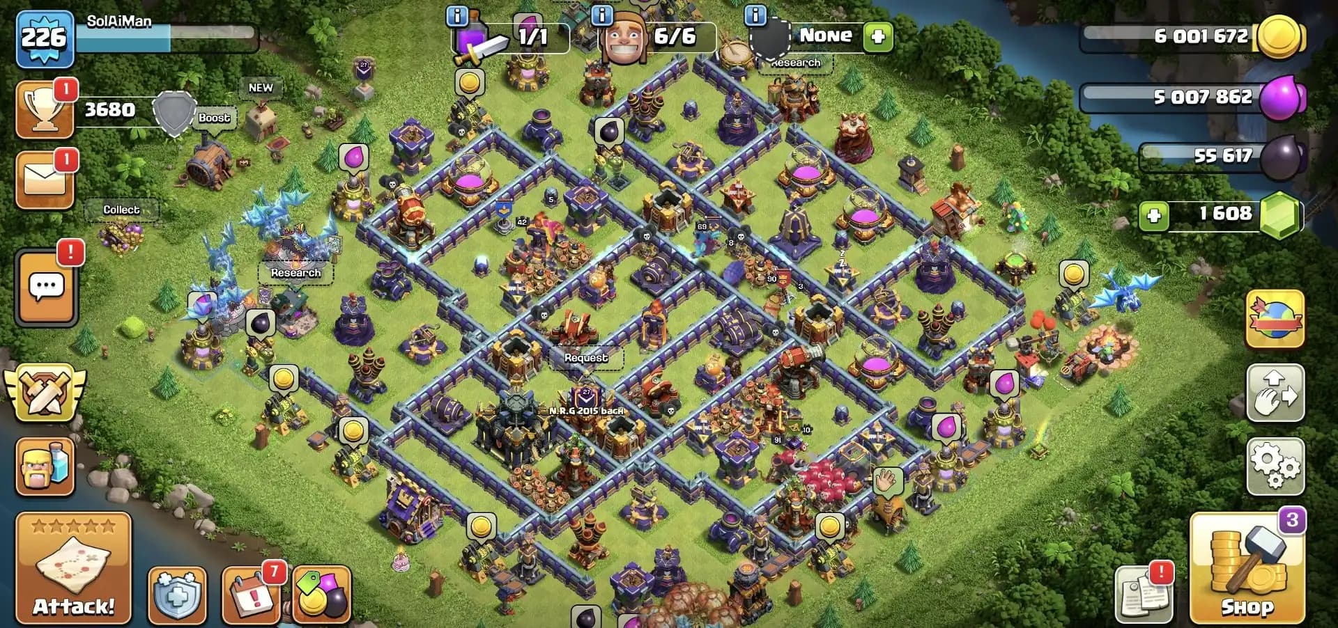 Special Sale 😱 Th 17 Almost Max Account ✔️ Purple Wall 🛎️ Equipment ✔️ 1200 Cwl Medel 🔥 Heros 90-91-69-67-42 🚀 B.B MAX 🛎️ Every Side Super Quality ✔️ Hot Offer