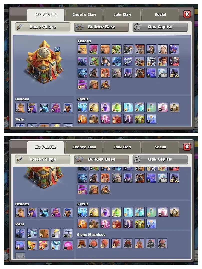 Flash sale🔥 Th 16 max account ⚡ MAX HEROS+WALLS✔️heros 95-95-74-70-45🚀 Equipment available 🔥 Scenery available 🔥 Huge Collection 🔥 hot account 🔥 hot price