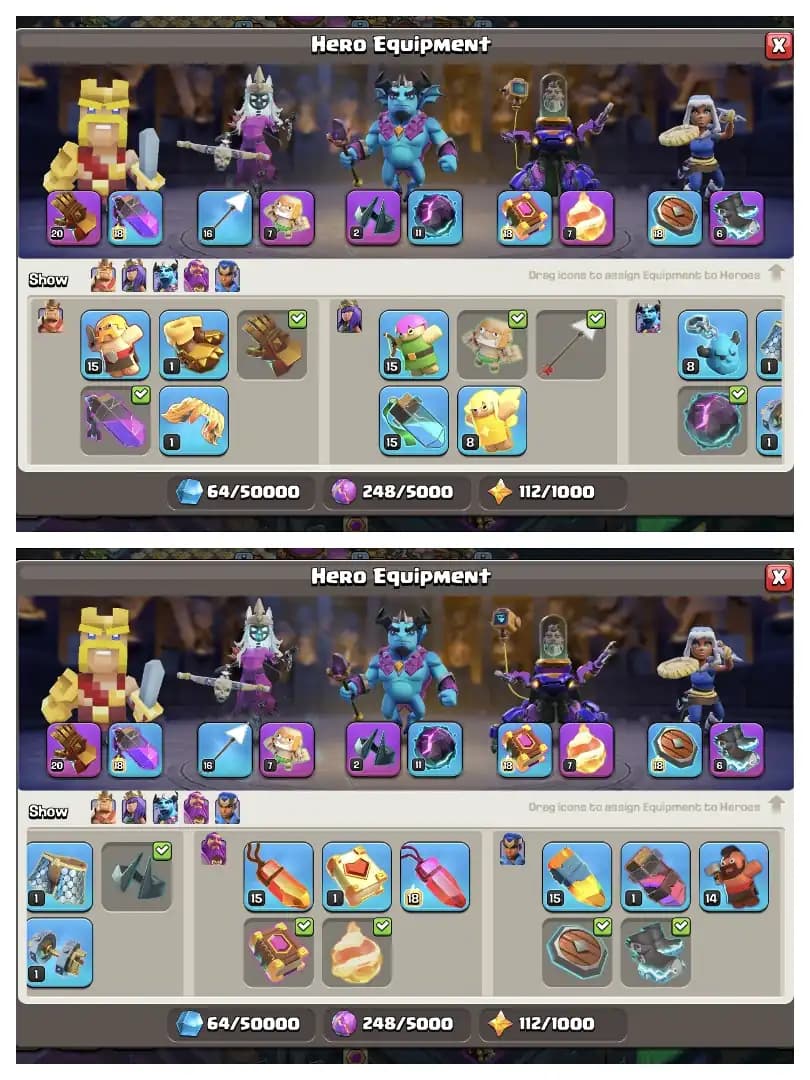 Flash sale🔥 Th 16 max account ⚡ MAX HEROS+WALLS✔️heros 95-95-74-70-45🚀 Equipment available 🔥 Scenery available 🔥 Huge Collection 🔥 hot account 🔥 hot price