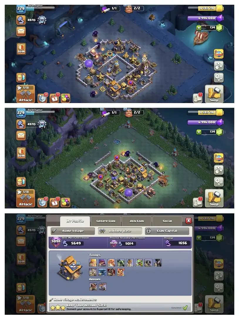 Flash sale🔥 Th 16 max account ⚡ MAX HEROS+WALLS✔️heros 95-95-74-70-45🚀 Equipment available 🔥 Scenery available 🔥 Huge Collection 🔥 hot account 🔥 hot price