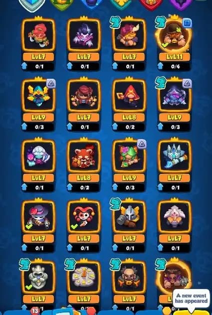 【𝙍𝙪𝙨𝙝 𝙍𝙤𝙮𝙖𝙡𝙚】🔷【UNITS 67/75】🔷4.6K CUPS 🔷 2057% CRIT 🤍HEROES 10/14✅